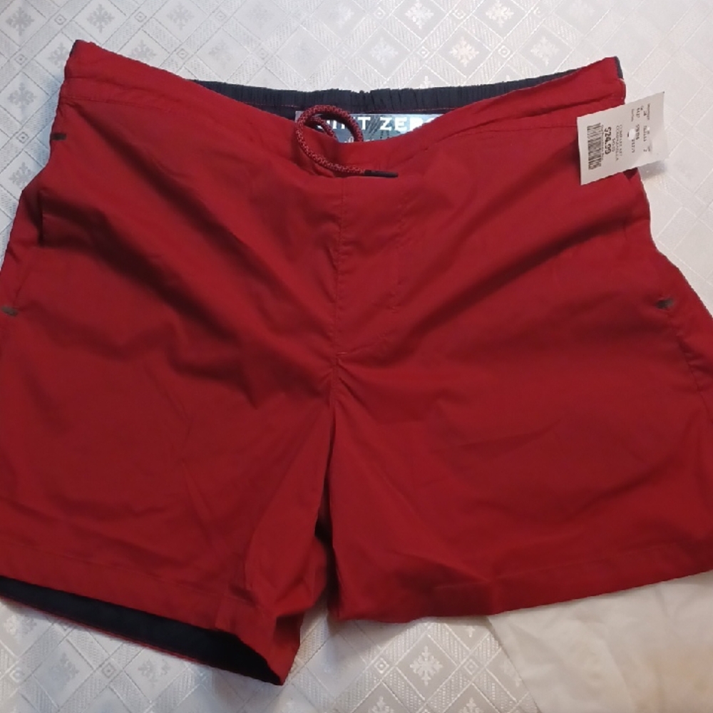 Point Zero Vibrant Red Swim Trunks